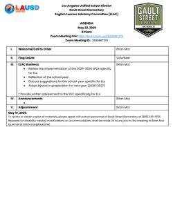 ELAC Agenda May 2026 English